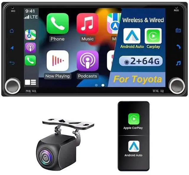 Main image of 4+64G Car Radio for Toyota 4Runner 2003-2009 Sequoia 2003-2007 | for Scion 2004-2016 with CarPlay& Android Auto, 7 in Touchscreen Radio Audio Receivers with WiFi, GPS, Backup Camera
