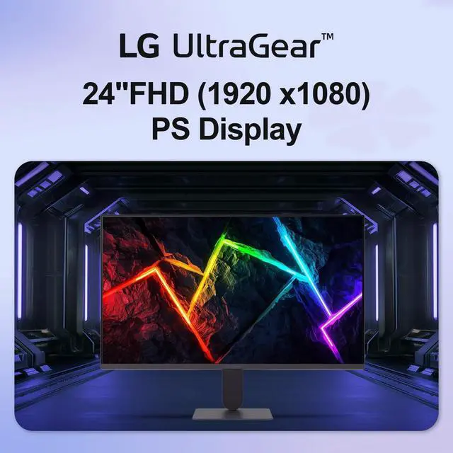 Alt view image 2 of 7 - 24" Ultragear FHD Gaming Monitor, IPS Display, 144Hz Refresh Rate, 1ms MBR, HDR10, sRGB 99% Color Gamut, NVIDIA G-SYNC Compatible, AMD FreeSync, HDMI, DisplayPort, Vase Mountable, Tilt, Black