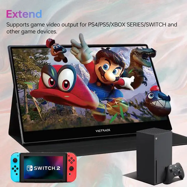 Alt view image 3 of 6 - Victrack 4K UHD Touchscreen Ultra Portable Monitor for Designing and Gaming, 13.3 Slim UHD, Gaming Monitor with Cover, Accessories Includes Power Adapter, Type-C, USB-C Cable, Mini HDMI Cable