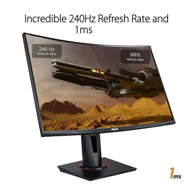 Alt view image 3 of 7 - TUF 27" 240Hz FHD Curved Gaming Monitor with Adj Tilt/Swivel/Height | 1ms Response Time, Flicker-Free, Adaptive-sync, AMD FreeSync Premium, VESA Mount, HDMI, Displayport, Dockztorm USB Port Exp