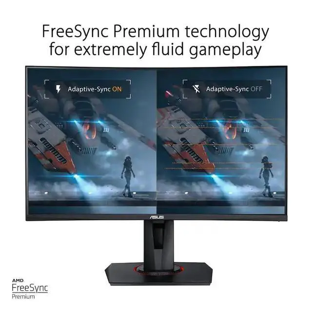 Alt view image 4 of 7 - TUF 27" 240Hz FHD Curved Gaming Monitor with Adj Tilt/Swivel/Height | 1ms Response Time, Flicker-Free, Adaptive-sync, AMD FreeSync Premium, VESA Mount, HDMI, Displayport, Dockztorm USB Port Exp