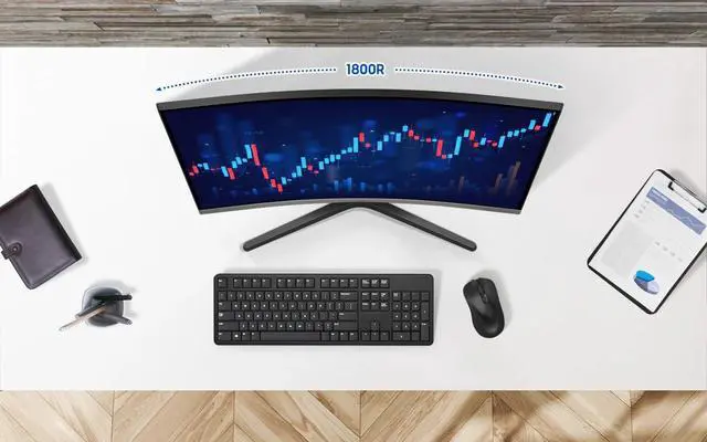 Alt view image 6 of 7 - 32" S3 Series FHD 1800R Curved Monitor, Game Mode, 100Hz, Multiple Connectivity, Eye Saver Mode, Built-in Speakers, Black, with HDMI Cable