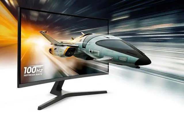 Alt view image 7 of 7 - 32" S3 Series FHD 1800R Curved Monitor, Game Mode, 100Hz, Multiple Connectivity, Eye Saver Mode, Built-in Speakers, Black, with HDMI Cable