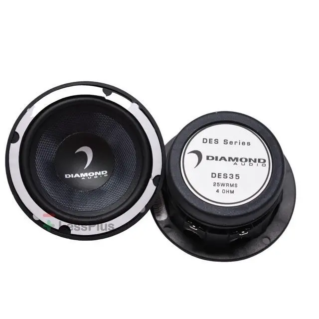 Alt view image 6 of 7 - Diamond Audio DESK3 Diamond Elite Series 3.5" 25W RMS 3-Way Add-On Component Car Speaker System Kit