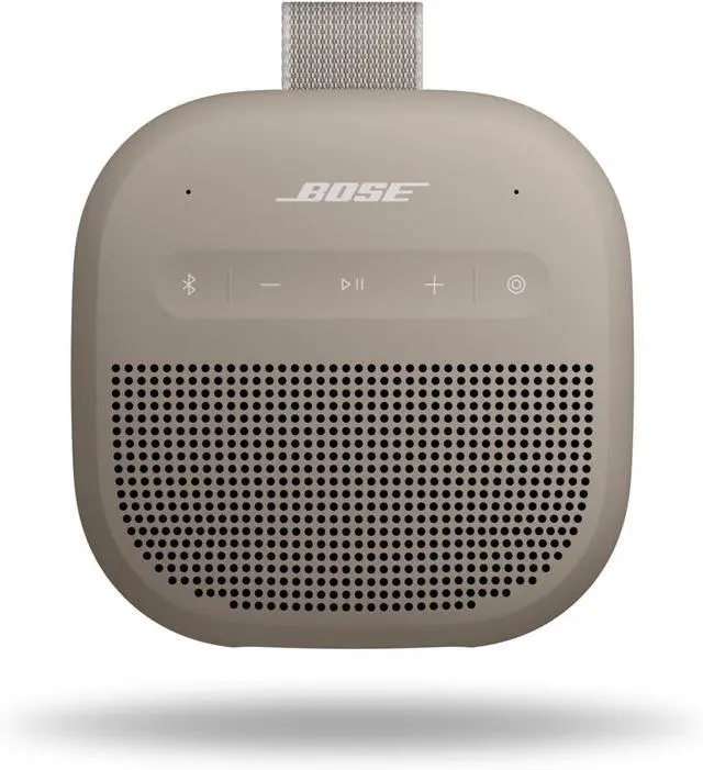 Alt view image 3 of 7 - SoundLink Micro Portable Bluetooth Speaker (2nd Gen) Bundle with Fast Charger, Wireless Outdoor Speaker, Up to 12 Hours Battery Life, Waterproof and Dustproof, (Sandstone)