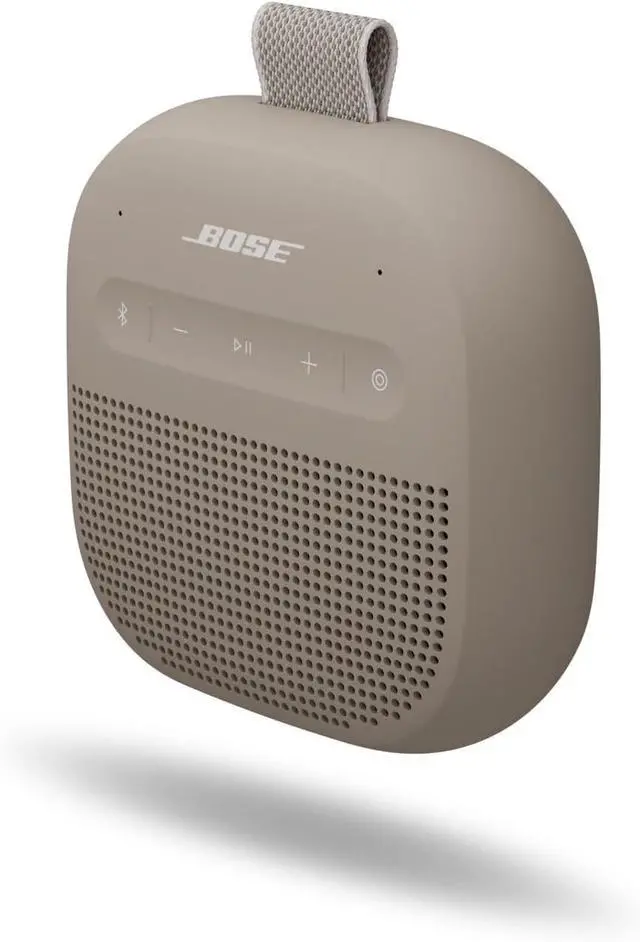 Alt view image 5 of 7 - SoundLink Micro Portable Bluetooth Speaker (2nd Gen) Bundle with Fast Charger, Wireless Outdoor Speaker, Up to 12 Hours Battery Life, Waterproof and Dustproof, (Sandstone)