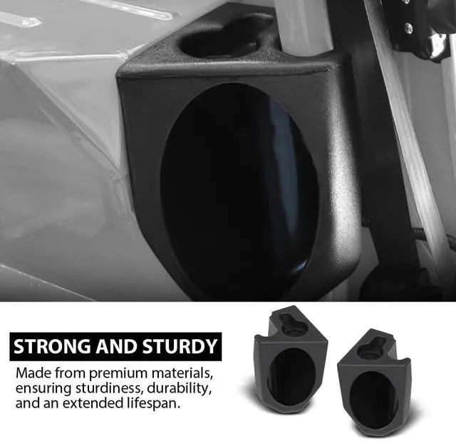 Alt view image 6 of 7 - Speaker Sound Wedges Compatible with Jeep Wrangler YJ CJ 1976-1995 | Black 2PCS