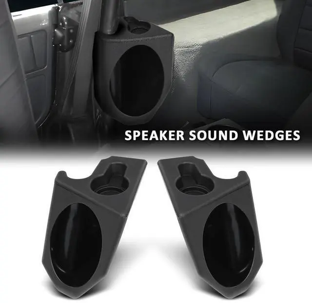 Alt view image 7 of 7 - Speaker Sound Wedges Compatible with Jeep Wrangler YJ CJ 1976-1995 | Black 2PCS