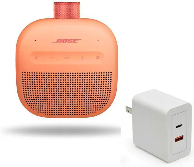 Main image of SoundLink Micro Portable Bluetooth Speaker (2nd Gen) Bundle with Fast Charger, Wireless Outdoor Speaker, Up to 12 Hours Battery Life, Waterproof and Dustproof, (Sunset Peach)