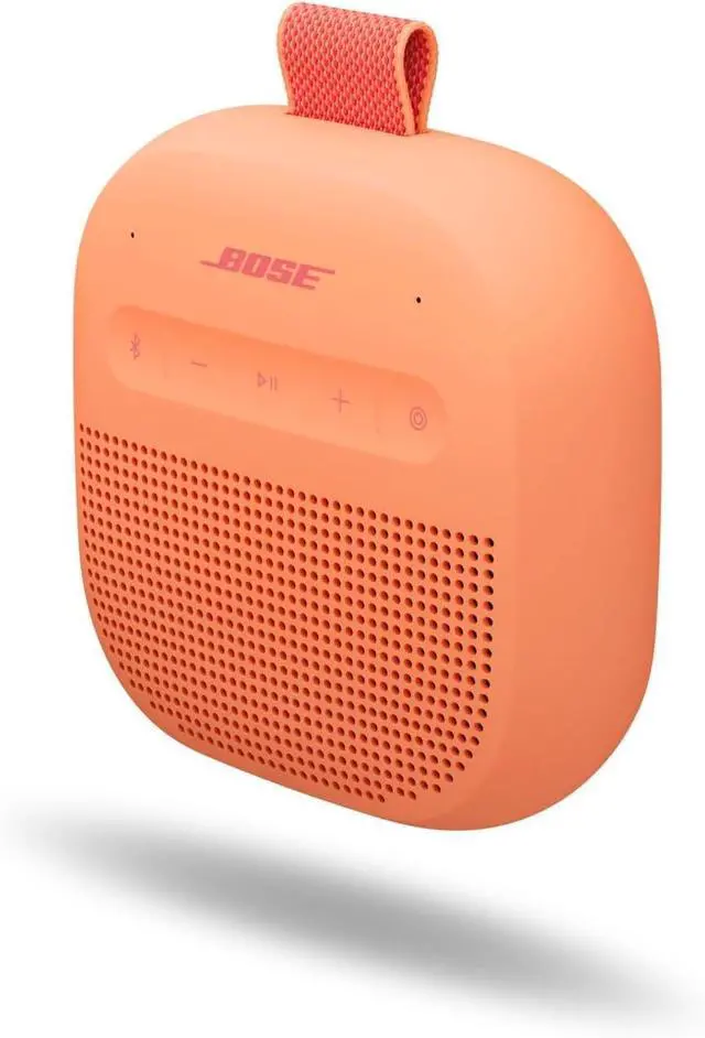 Alt view image 3 of 7 - SoundLink Micro Portable Bluetooth Speaker (2nd Gen) Bundle with Fast Charger, Wireless Outdoor Speaker, Up to 12 Hours Battery Life, Waterproof and Dustproof, (Sunset Peach)