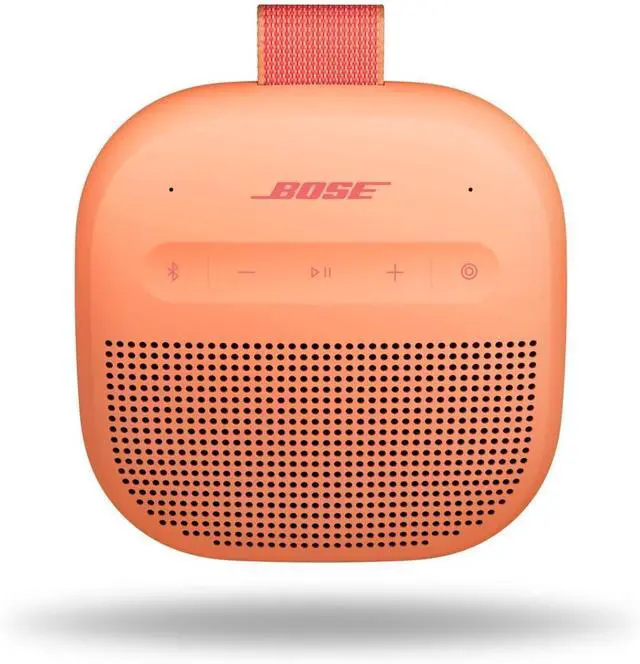 Alt view image 5 of 7 - SoundLink Micro Portable Bluetooth Speaker (2nd Gen) Bundle with Fast Charger, Wireless Outdoor Speaker, Up to 12 Hours Battery Life, Waterproof and Dustproof, (Sunset Peach)