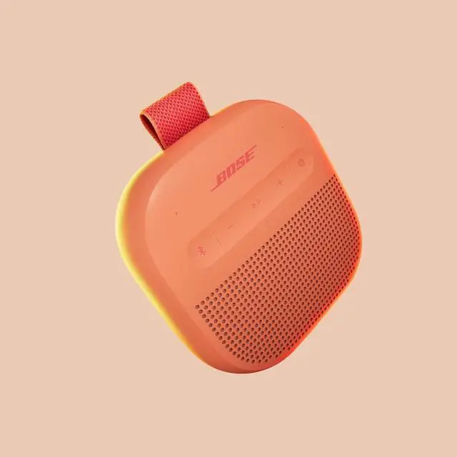 Alt view image 6 of 7 - SoundLink Micro Portable Bluetooth Speaker (2nd Gen) Bundle with Fast Charger, Wireless Outdoor Speaker, Up to 12 Hours Battery Life, Waterproof and Dustproof, (Sunset Peach)