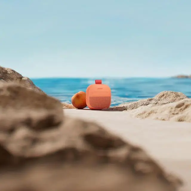 Alt view image 7 of 7 - SoundLink Micro Portable Bluetooth Speaker (2nd Gen) Bundle with Fast Charger, Wireless Outdoor Speaker, Up to 12 Hours Battery Life, Waterproof and Dustproof, (Sunset Peach)