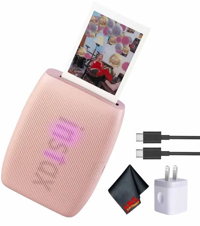 Main image of INSTAX MINI Link 3 Smartphone Printer (Rose Pink) Bundle | For Mobile Photos, Parties & Scrapbooks | Includes Cleaning Cloth, USB-C Cable