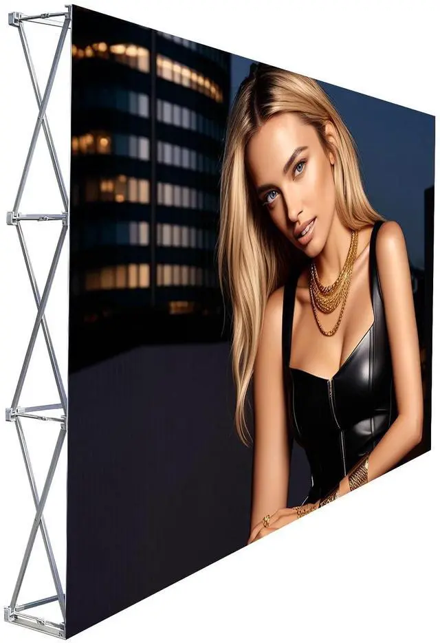 Main image of Tension Fabric Straight Pop Up Display Stand 8'x10' (3x4) Trade Show Backdrop Booth Display Frame with Carrying Padded Bag (ONLY Hardware