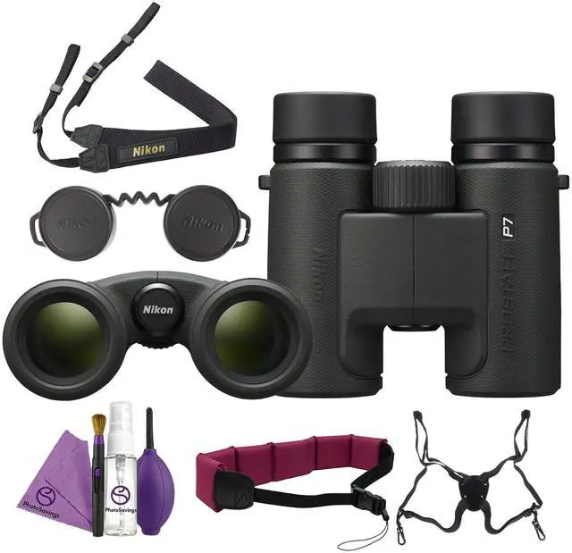 Main image of PROSTAFF P7 8x30 Binoculars Waterproof Fogproof Dielectric Coated Roof Prism Bundle with ProStaff Suspender Harness Binocular Strap + Cleaning kit + Floating Strap