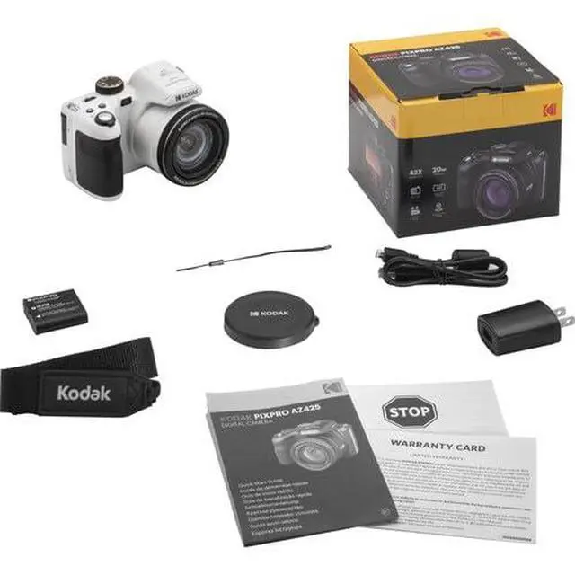 Alt view image 7 of 7 - PIXPRO AZ425 Digital Camera Bundle, Includes: SanDisk 128GB SDXC Memory Card, Small Camera Bag, SD Card Reader and More (6 Items) (White)