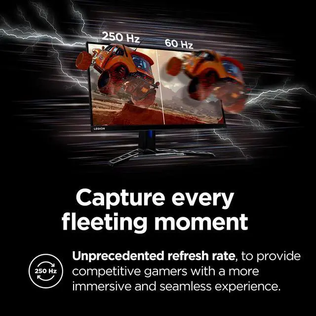 Alt view image 3 of 7 - Legion Y27qf-30 Gaming Monitor, 27 QHD Display, 250Hz, 0.5ms Response, AMD FreeSync Premium, 400 Nits, Lift/Tilt/Pivot/Swivel Stand, HDMI 2.1 and DisplayPort 1.4, 400 nits, Raven Black