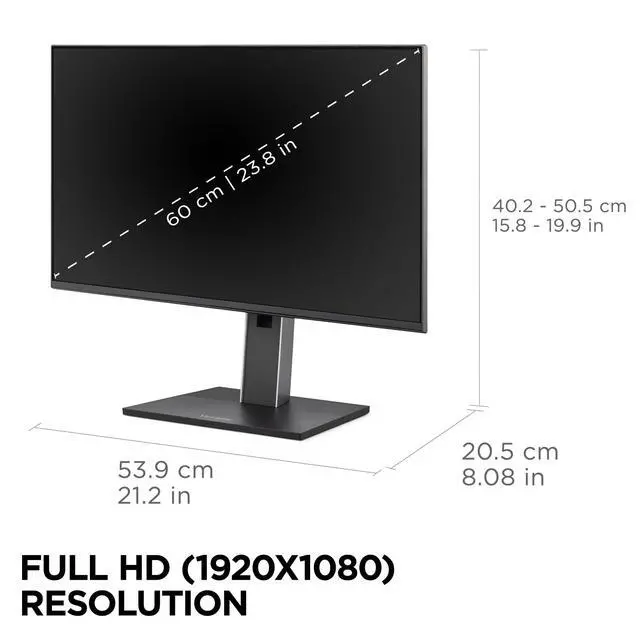 Alt view image 5 of 7 - VG2452 24 Inch 1080p Monitor, IPS Display with 100Hz for Smooth Home and Office Productivity, Full Ergonomic Adjustability, 5-Port USB Hub, 65W USB-C, HDMI, and DisplayPort Inputs