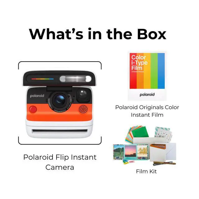 Alt view image 5 of 7 - Flip Instant Camera Bundle (White) | Sonar Autofocus, Film Kit, Retro Design, (3 items)