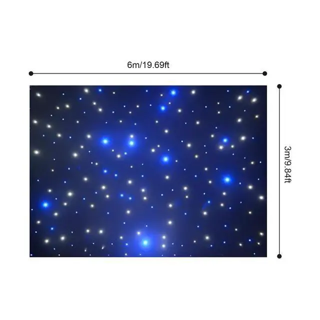 Alt view image 7 of 7 - LED Stage Backdrop w/ Remote Controller 9.84FT*19.69FT LED Star Light Curtain Backdrops Galaxy Starry Background Props Night Sky Stars Cloth for Wedding Birthday Party Curtain Stage Drape Club Decor