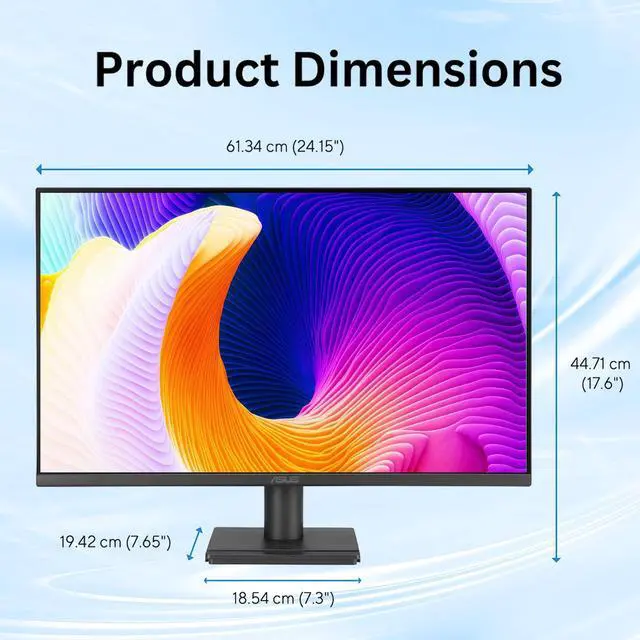Alt view image 4 of 7 - 27" FHD IPS Gaming Monitor, 120Hz, 1ms MPRT, Adaptive-Sync, 99% sRGB, Eye Care, Frameless, HDMI, VGA, Low Blue Light, Flicker Free, Wall Mountable, Tilt Adjustment, for Business and Gaming, Black