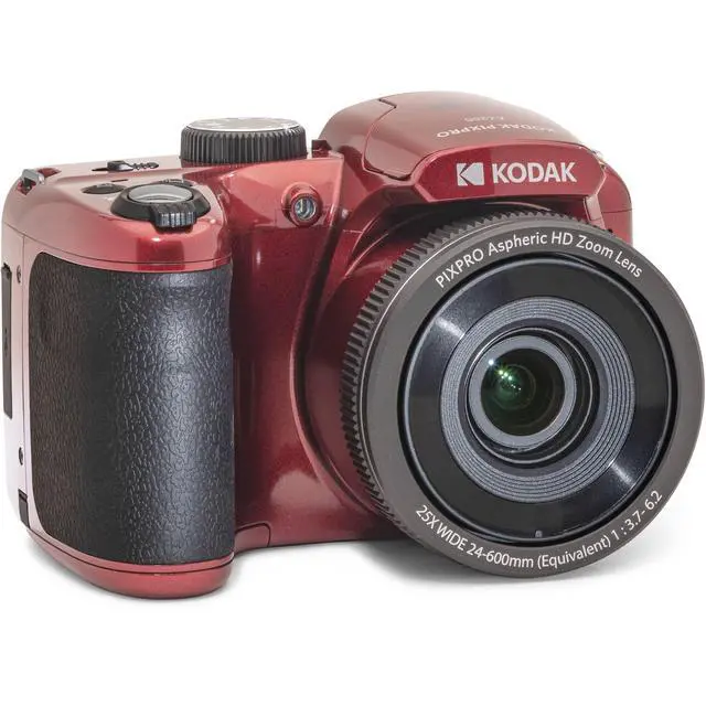 Alt view image 6 of 7 - Kodak PIXPRO AZ255 Astro Zoom 16MP Digital Camera (Red) Bundle, Point & Shoot Camera Case, 16GB Memory Card, USB Card Reader, Table Tripod, Accessories
