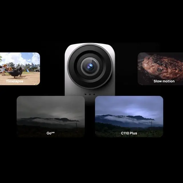 Alt view image 3 of 5 - C110 Plus Action Camera with 4K Video, Gyro Stabilization, and Audio Recording, Bundle Including: 64GB Micro SD Card, Card Reader, Card Wallet, and USBC Adapter