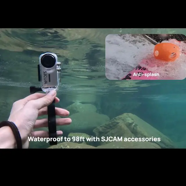 Alt view image 4 of 5 - C110 Plus Action Camera with 4K Video, Gyro Stabilization, and Audio Recording, Bundle Including: 64GB Micro SD Card, Card Reader, Card Wallet, and USBC Adapter