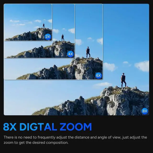 Alt view image 4 of 6 - SJ8 Pro 4K UHD Action Camera | Touchscreen Gyro Stabilization Cam with Dual Screens Waterproof Case External Mic Support | Ultra HD Vlogging Camera (SJ8PRO) + 50-in-1 Action Accessory Kit + More