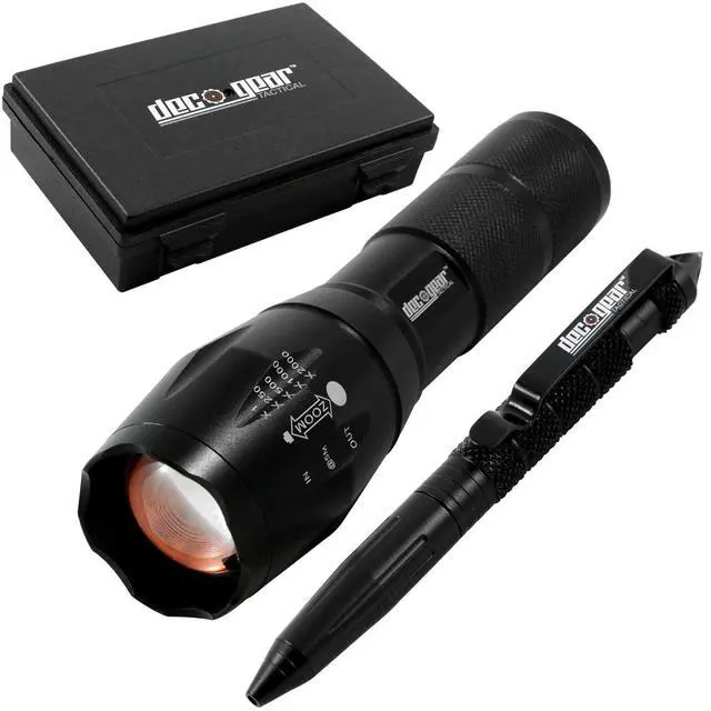 Alt view image 6 of 7 - 8217 Trailblazer 8x25 ATB Waterproof & Fogproof Binoculars Black Bundle with Deco Gear Tactical Flashlight and Pen Set with Water/Shockproof Case + 6 x 6 inch Microfiber Cleaning Cloth