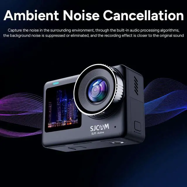 Alt view image 3 of 7 - SJ11 Active 4K Dual Touchscreen Action Camera | Waterproof Cam with Front & Rear Display | Vlog-Ready for Adventure, Biking, Diving(SJ11) + 50-in-1 Action Accessory Kit + 64GB Card + More
