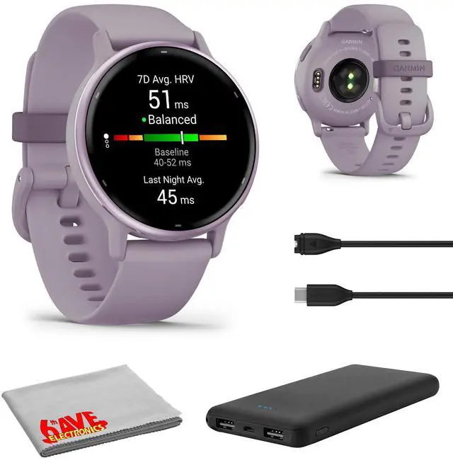 Main image of Vivoactive 5 Fitness Tracker Smart Watch for Men & Women with Metallic Orchid Bezel w/Orchid Case and Silicone Band with Bright 1.2 AMOLED Touchscreen Display and 11 Days Battery Life