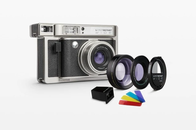 Main image of Lomo'Instant Wide Camera & Lenses Monte Carlo Black Leather