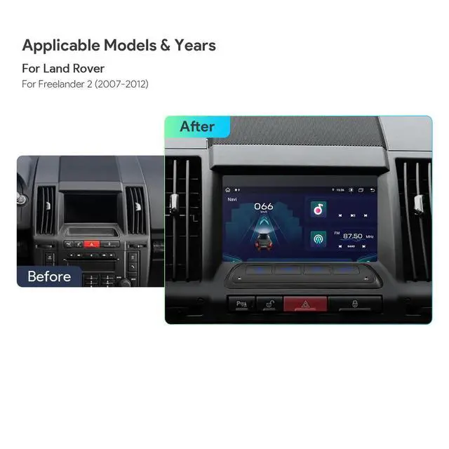 Alt view image 5 of 7 - Android 14 Car Stereo for Land Rover Freelander 2 (2007-2012), 7 IPS Touch Screen Car Radio GPS Navigation Bluetooth Built-in DSP Head Unit Wireless CarPlay Android Auto (4+64GB)