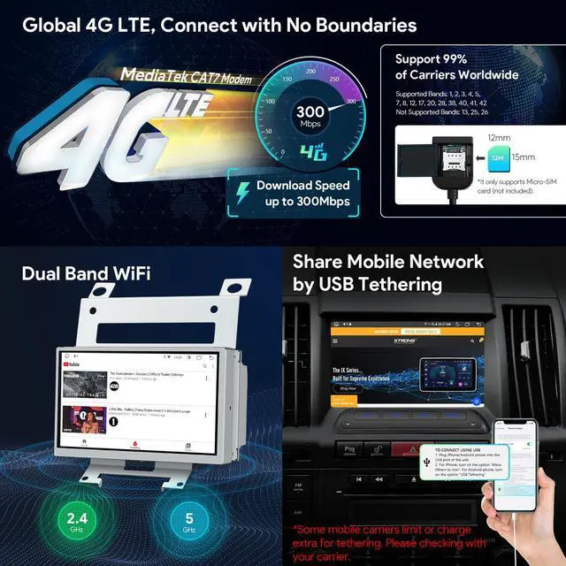 Alt view image 3 of 7 - Android 14 Car Stereo for Land Rover Freelander 2 (2007-2012), 7 IPS Touch Screen Car Radio GPS Navigation Bluetooth Built-in DSP Head Unit Wireless CarPlay Android Auto (4+64GB)