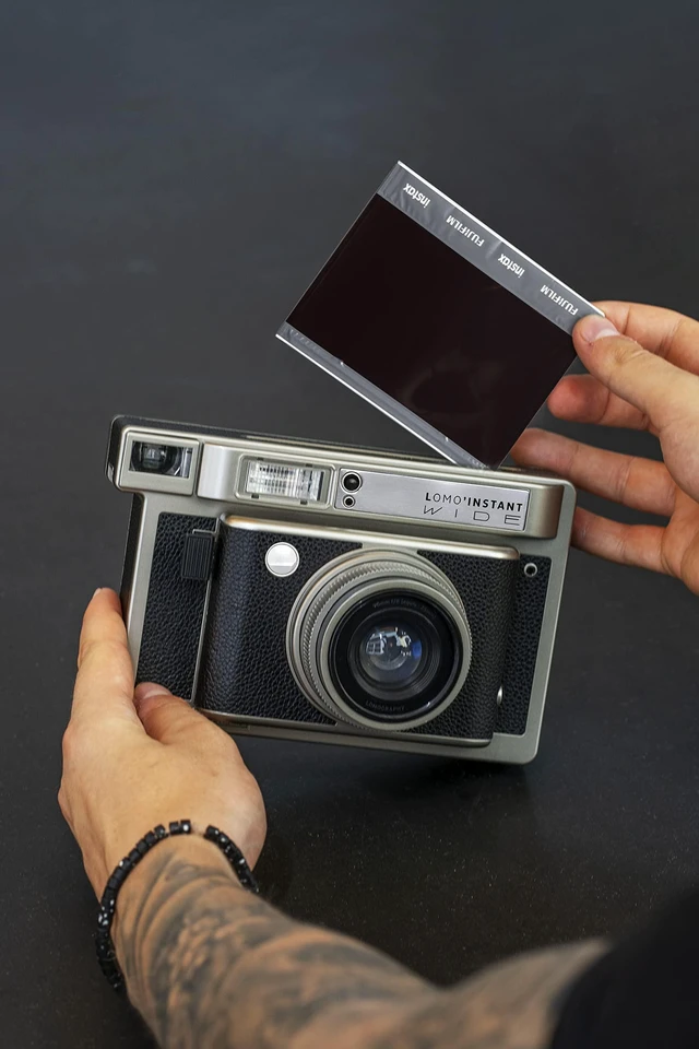 Alt view image 4 of 6 - Lomo'Instant Wide Camera & Lenses Monte Carlo Black Leather
