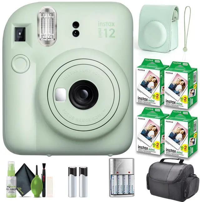 Main image of INSTAX MINI 12 Instant Camera (Mint Green) 80-Sheet Case Bundle | For Parties, Events & Instant Photos