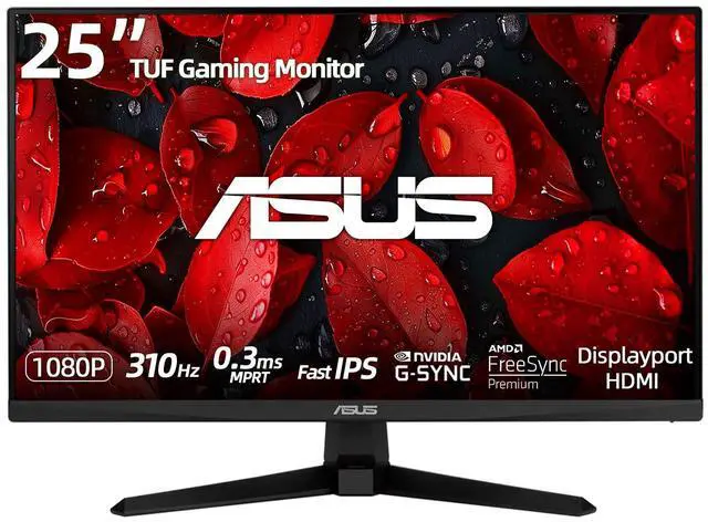 Main image of 27" Gaming Monitor, Full HD Fast IPS Panel, 240Hz Refresh Rate, 0.3ms Response Time, G-SYNC Compatible, AMD FreeSync Premium, ELMB SYNC, 99% sRGB, Built-in Speakers, DisplayPort & HDMI - Black
