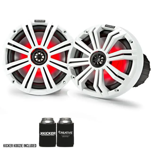 Alt view image 2 of 7 - 8" White Marine LED Speakers - 1-Pair of OEM Replacement Speakers