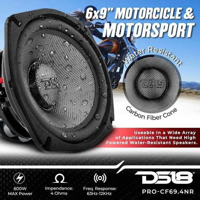 Alt view image 2 of 7 - PRO-CF69.4NR 6 x 9 Inches Water Resistant Loudspeaker - Mid-Bass Carbon Fiber Cone and Neodymium Rings Magnet 600 Watts 4-Ohms - Ideal for Motorcycle & Motorsports (1 Speaker)