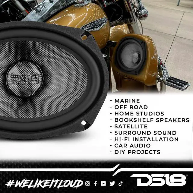 Alt view image 4 of 7 - PRO-CF69.4NR 6 x 9 Inches Water Resistant Loudspeaker - Mid-Bass Carbon Fiber Cone and Neodymium Rings Magnet 600 Watts 4-Ohms - Ideal for Motorcycle & Motorsports (1 Speaker)