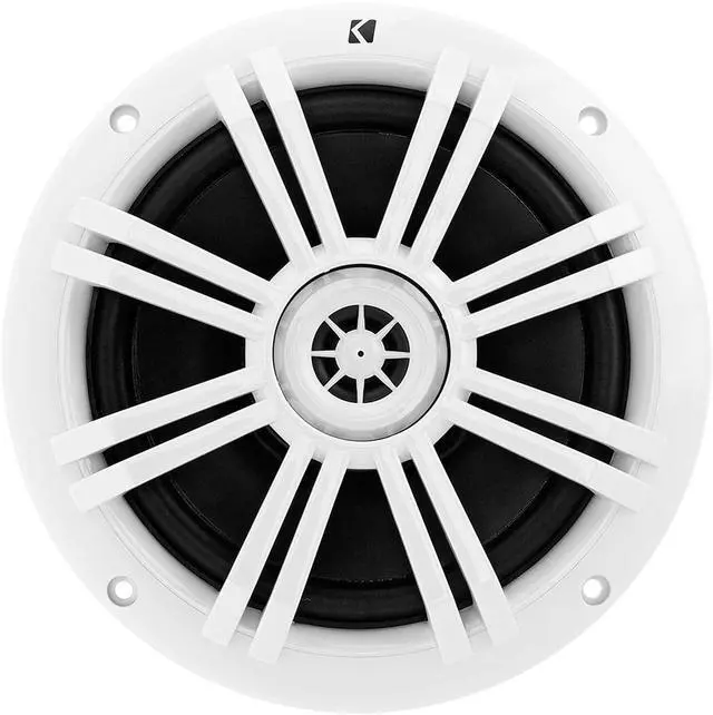 Alt view image 3 of 4 - 6.5" Marine Speakers (2 Pairs) OEM Replacement Coaxial Speakers for Boat with White Grille 4-ohm. Water and Weather Resistant