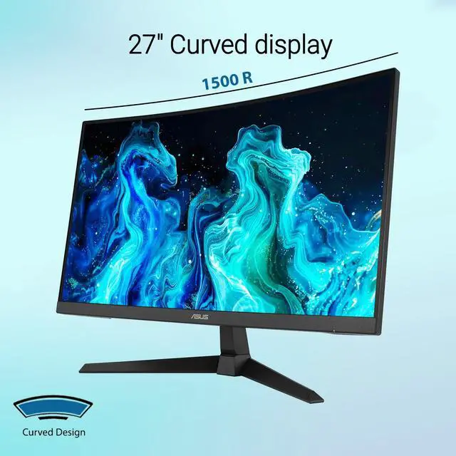 Alt view image 2 of 7 - TUF Gaming 27" Curved Monitor, 1080P Full HD 180Hz 1ms GTG Fast VA Gaming Display, Extreme Low Motion Blur Sync, High Dynamic Range, Dual HDMI 2.0 & DisplayPort 1.2, Adjustable Tilt