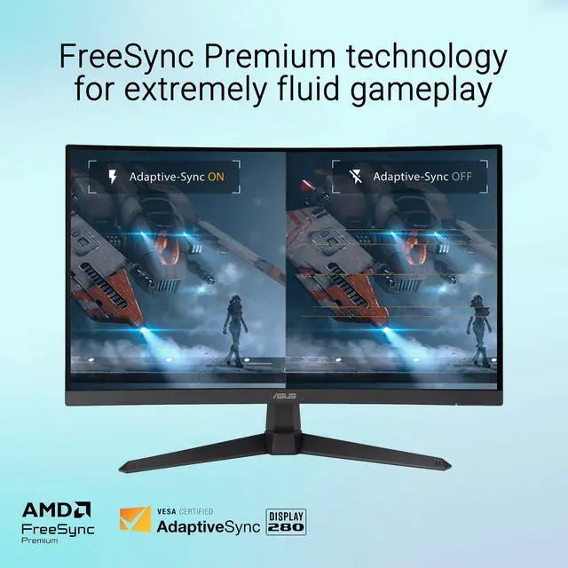 Alt view image 4 of 7 - TUF Gaming 27" Curved Monitor, 1080P Full HD 180Hz 1ms GTG Fast VA Gaming Display, Extreme Low Motion Blur Sync, High Dynamic Range, Dual HDMI 2.0 & DisplayPort 1.2, Adjustable Tilt