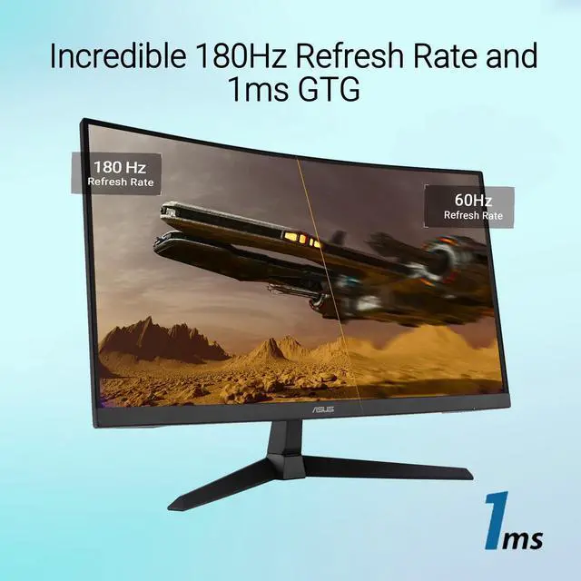 Alt view image 3 of 7 - TUF Gaming 27" Curved Monitor, 1080P Full HD 180Hz 1ms GTG Fast VA Gaming Display, Extreme Low Motion Blur Sync, High Dynamic Range, Dual HDMI 2.0 & DisplayPort 1.2, Adjustable Tilt