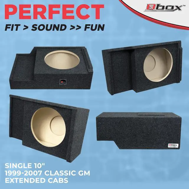 Alt view image 5 of 6 - Bbox Single Sealed 10 Inch Subwoofer Enclosure - Accu-Tuned Sealed Subwoofer Boxes - Subwoofer Box Improves Audio Quality, Sound & Bass - Fits 1999-2007 Chevrolet/GMC Silverado/Sierra Extended Cab
