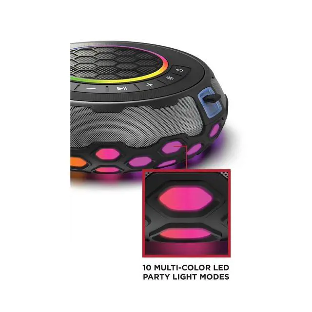 Alt view image 3 of 7 - HydroGroove - Outdoor Portable Bluetooth Party Speaker with Lights