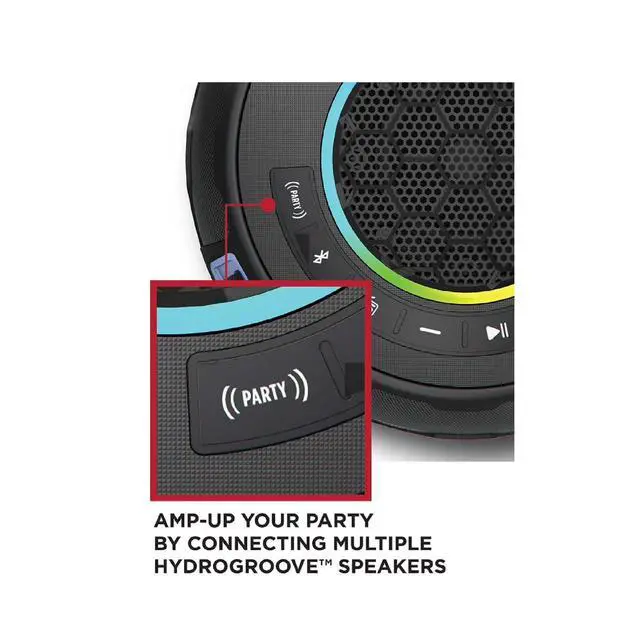 Alt view image 4 of 7 - HydroGroove - Outdoor Portable Bluetooth Party Speaker with Lights