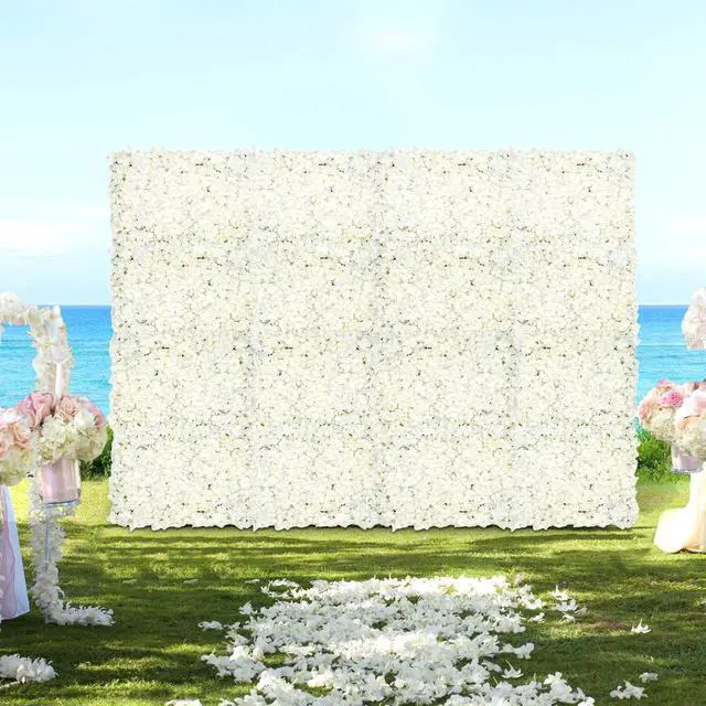 Main image of 20 Piece Flower Wall Panel, White Artificial Hydrangea Flower Wall Backdrop 24 x16, Floral Wall Backdrop for Anniversary, Wedding, Birthday, New Year, Party, Festival, Outdoor Indoor Decoration (20)